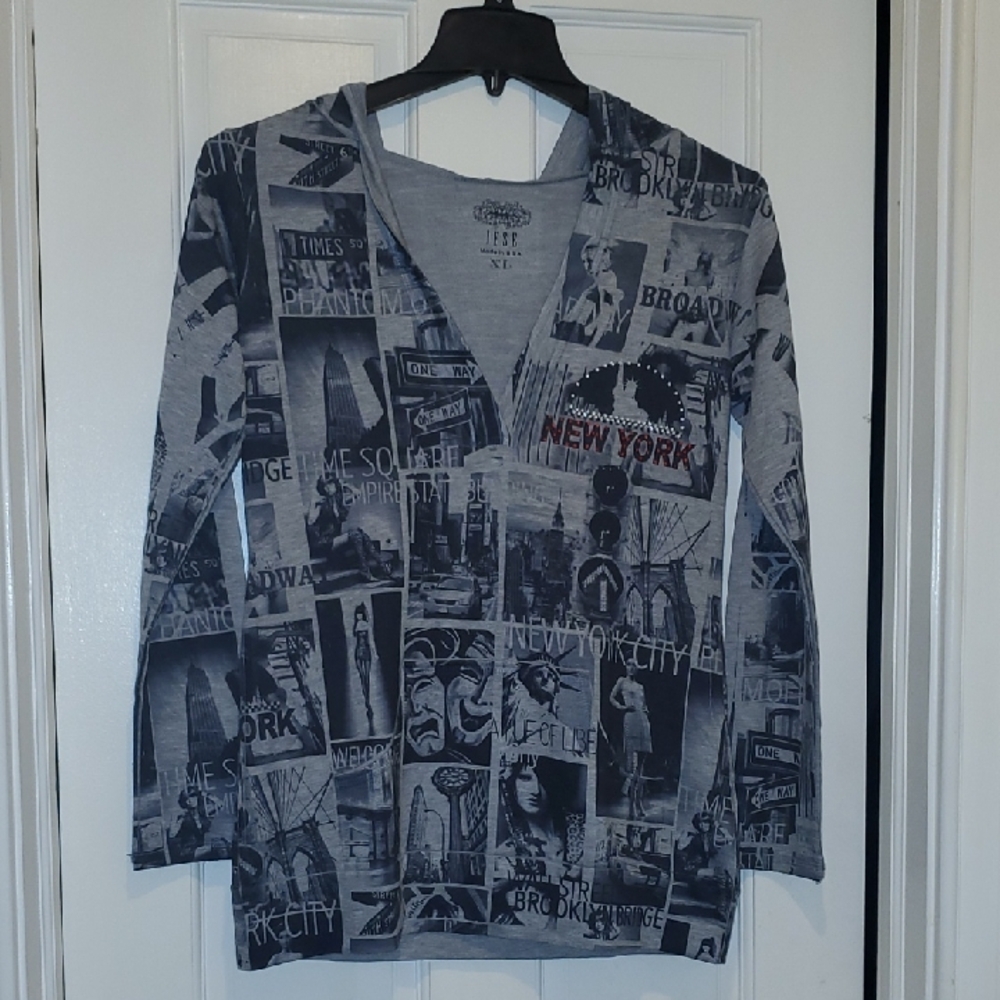 IFSE Gray New York Graphic Hoodie XL